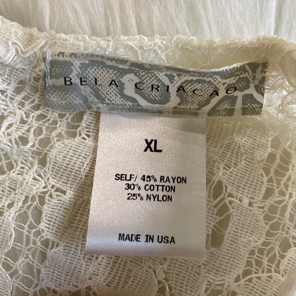 RARE Bela Criacao Women's NICOLA TEE Over Sized Lace Tee Shirt Size XL - Picture 15 of 17